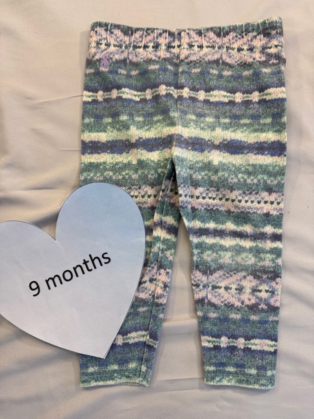 Ralph Lauren - Kids Patterned Leggings - Blue and Green pattern